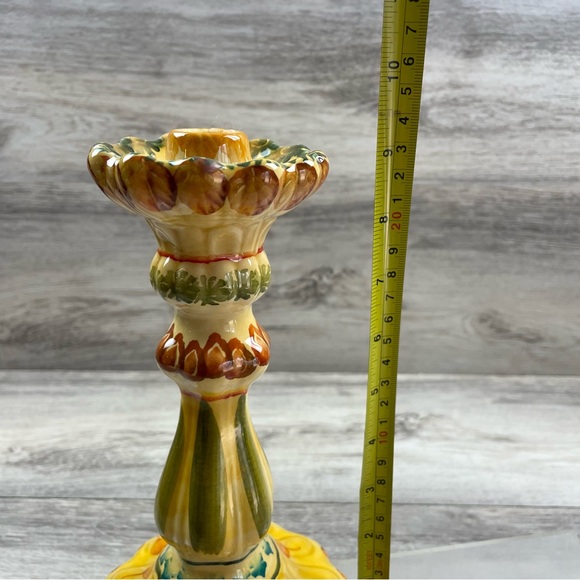 GRAZIA Deruta Italy Candlestick Holder Single 9" - Picture 7 of 8